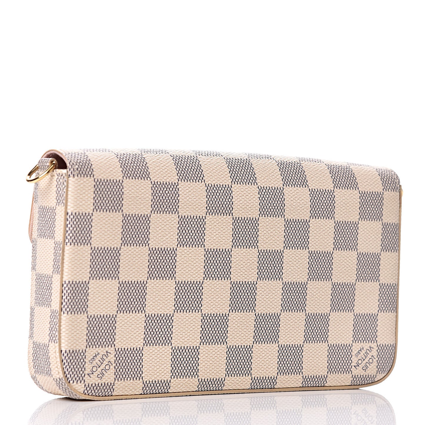 Damier Azur Pochette Felicie Chain Wallet Rose Ballerine