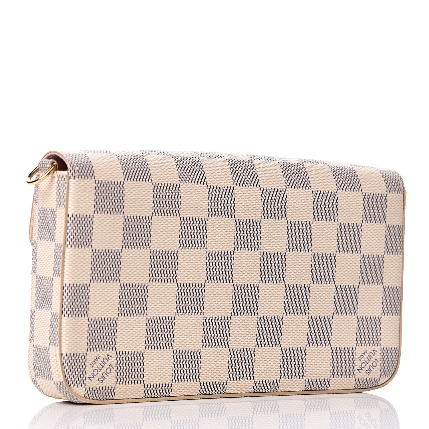 Louis Vuitton Damier Azur Pochette Felicie Chain Wallet Rose Ballerine 3 of 11