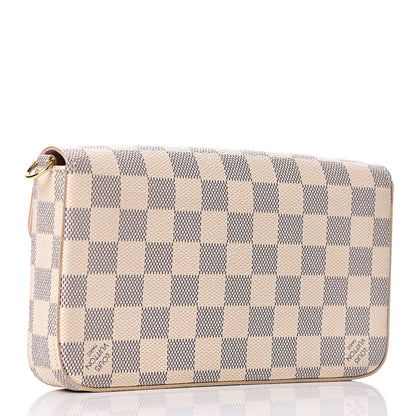 Louis Vuitton Damier Azur Pochette Felicie Chain Wallet Rose Ballerine 3 of 11