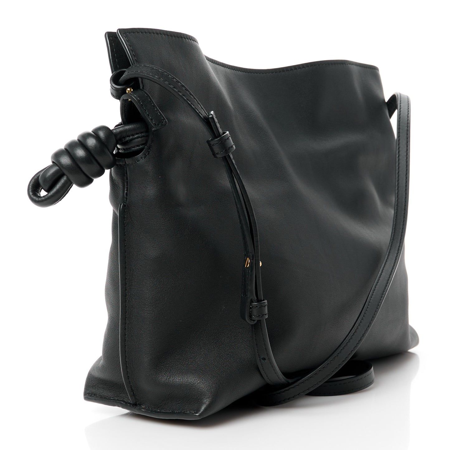 Nappa Medium Flamenco Knot Bag Black