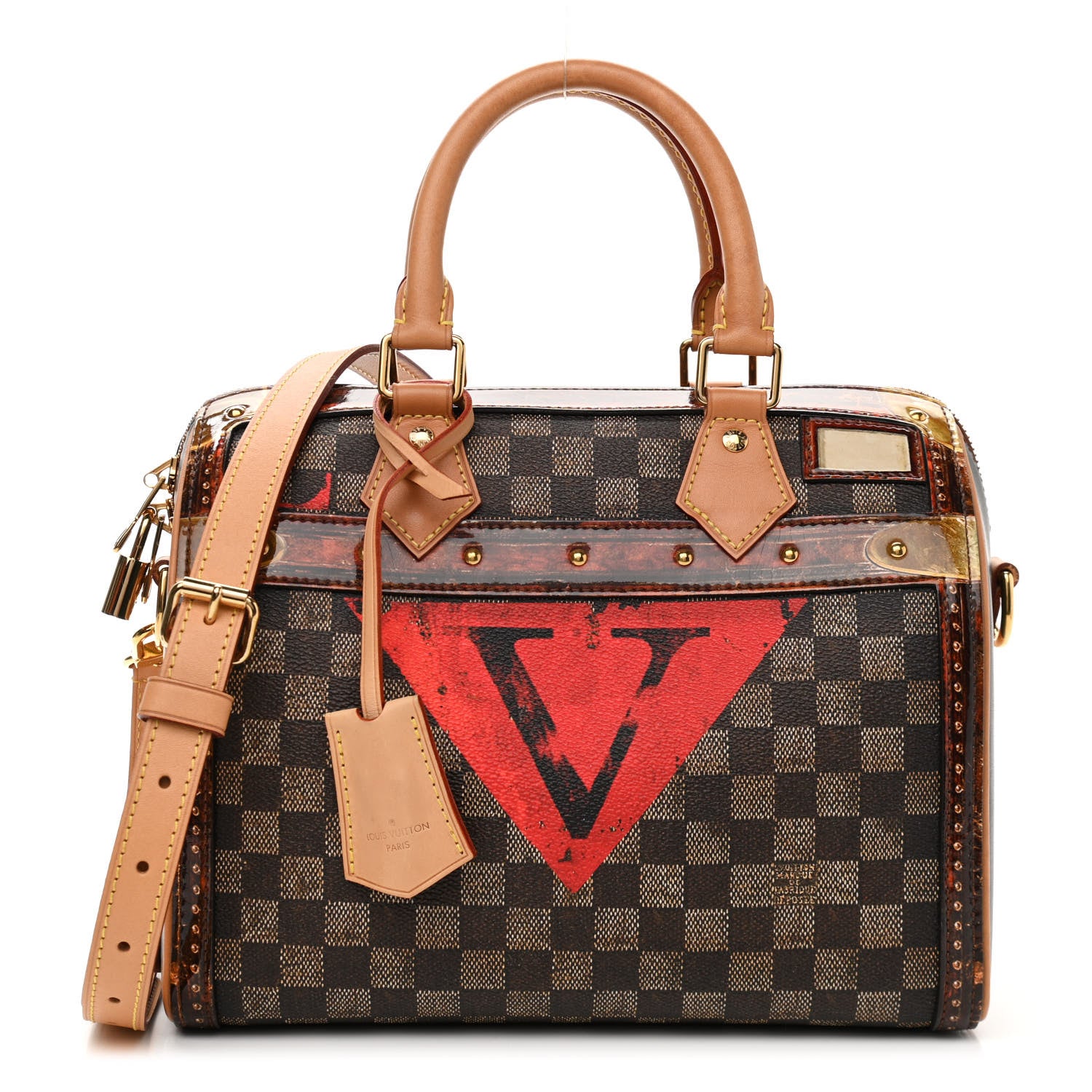 Louis Vuitton Transformed Damier Ebene Time Trunk Speedy Bandouliere 25 Black 1 of 9