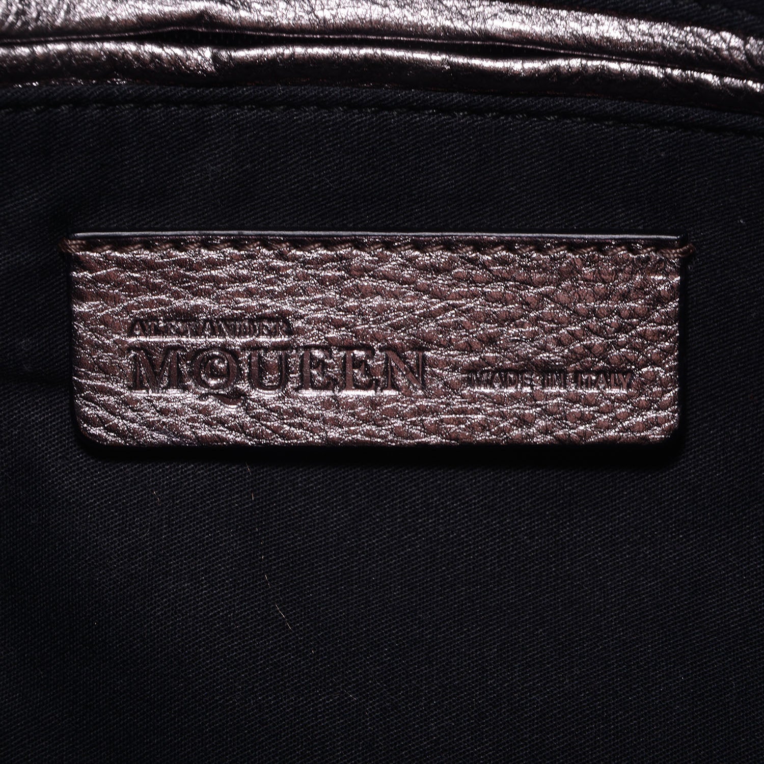 Alexander McQueen Metallic Leather Large De Manta Tote Dark Silver 6 of 7
