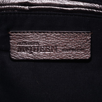 Alexander McQueen Metallic Leather Large De Manta Tote Dark Silver 6 of 7