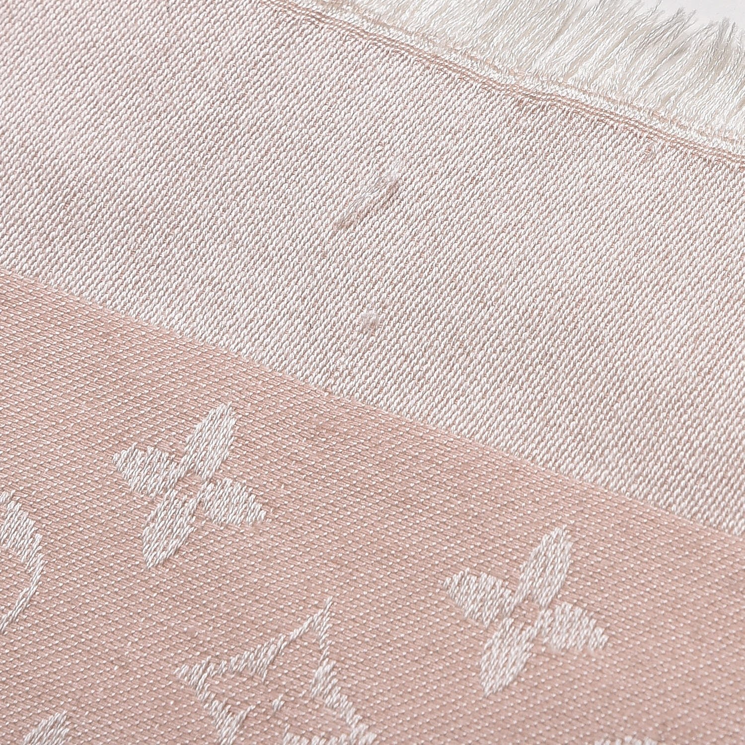 Louis Vuitton Silk Wool Monogram Denim Shawl Pink 11 of 11