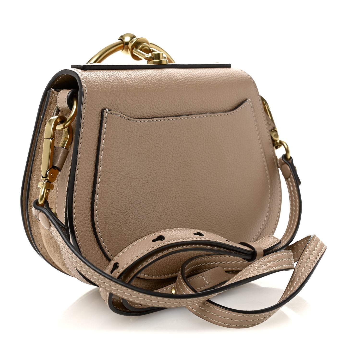 Calfskin Suede Small Nile Bracelet Bag Biscotti Beige