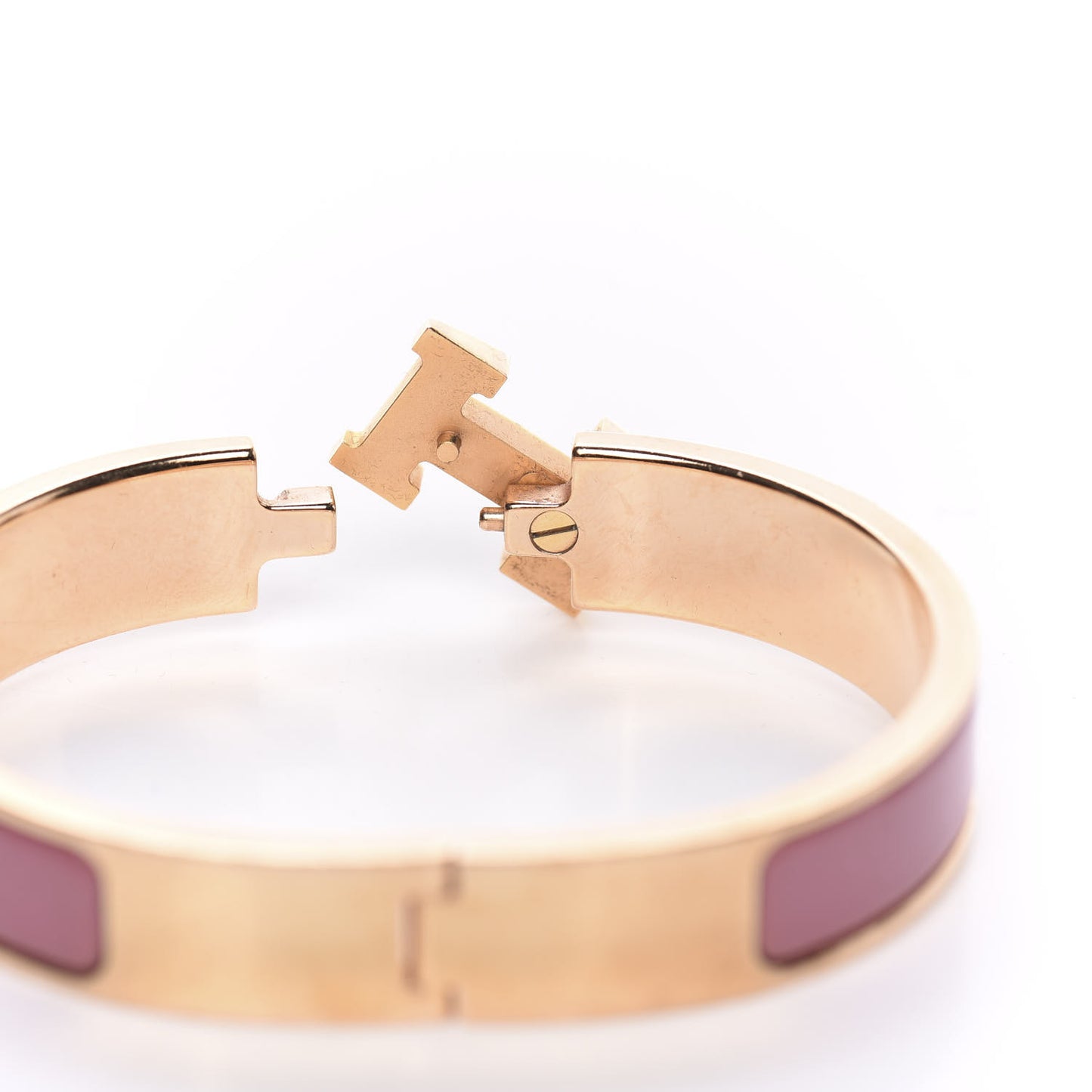 Enamel Narrow Clic Clac H Bracelet PM Rose Velours