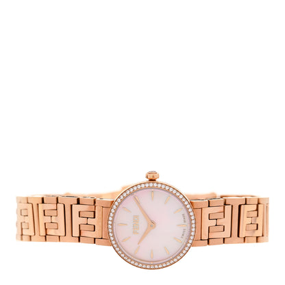 Fendi Stainless Steel Diamond Bezel Pink Mother of Pearl 19mm Fendi Forever Quartz Watch 2 of 5