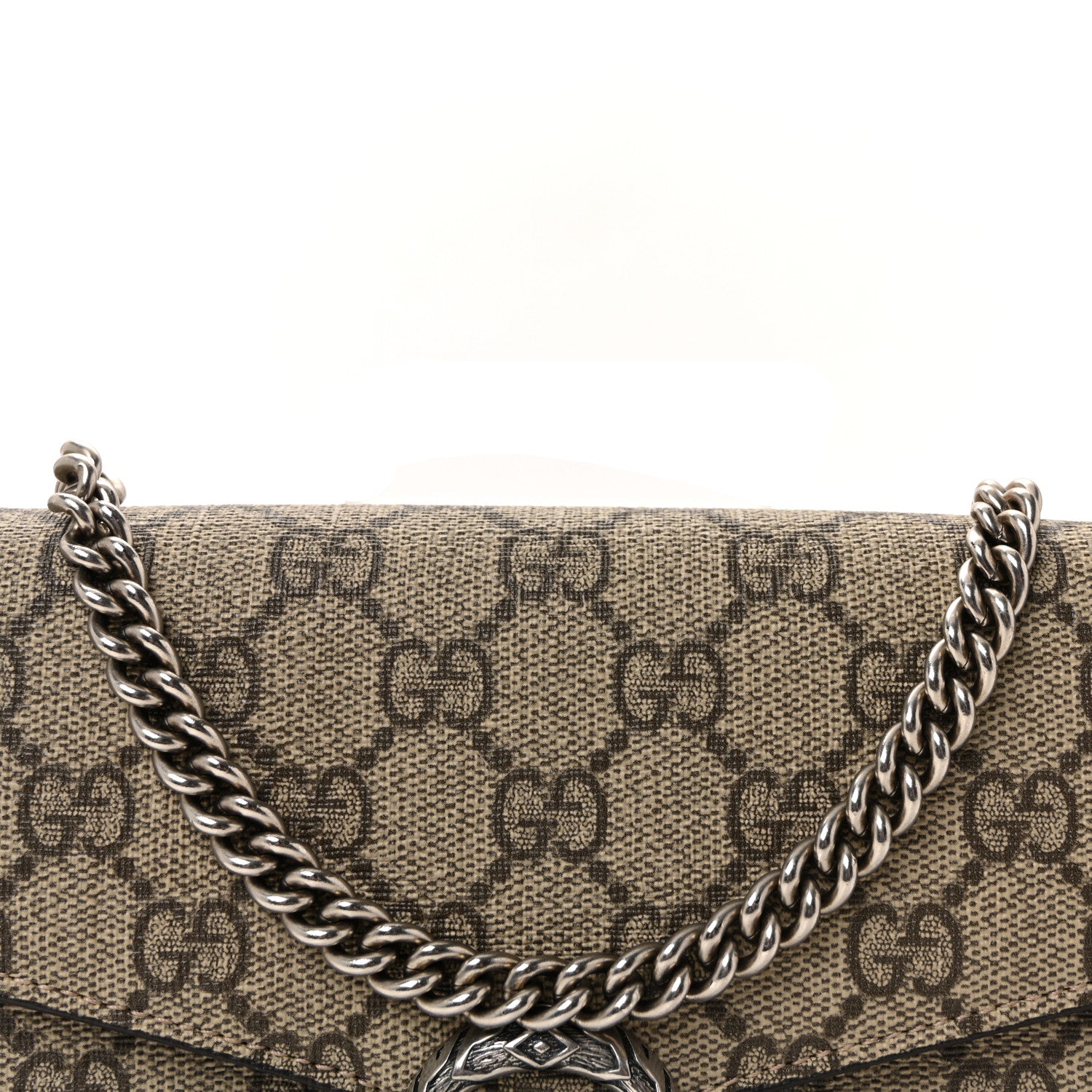 Gucci GG Supreme Monogram Mini Dionysus Chain Wallet Beige Taupe 7 of 9