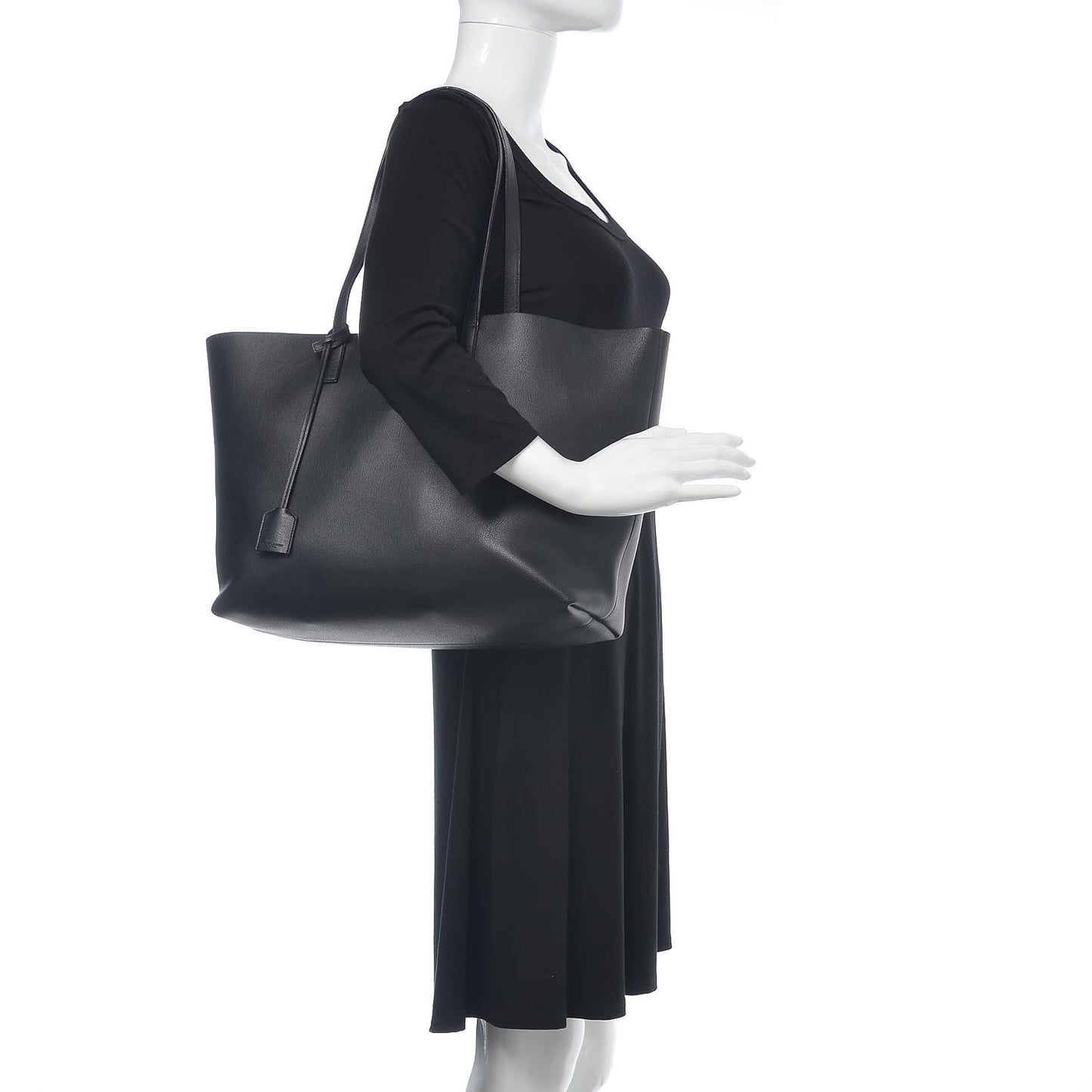 Calfskin Large Shopping Tote Black