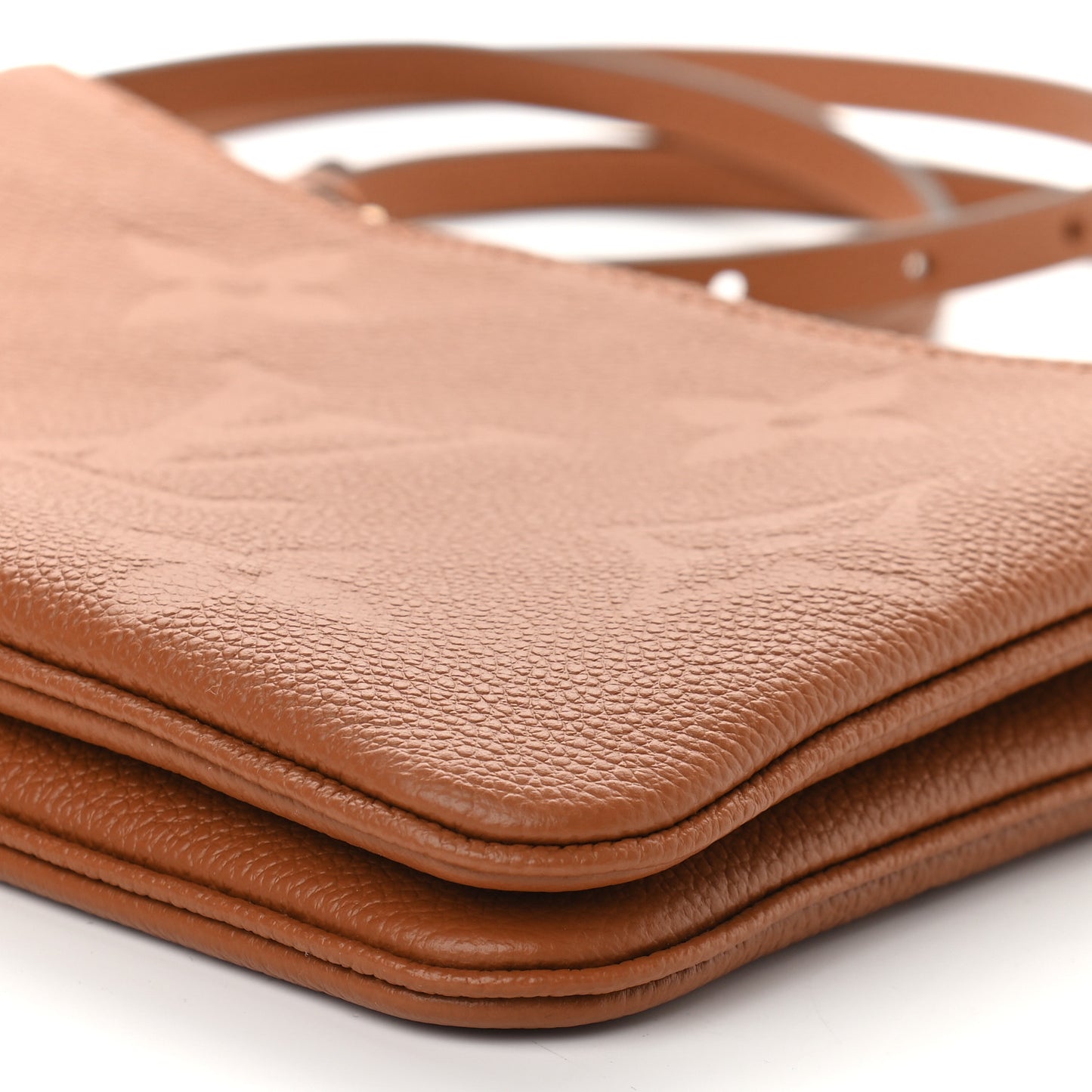 Empreinte Monogram Giant Double Zip Pochette Caramel