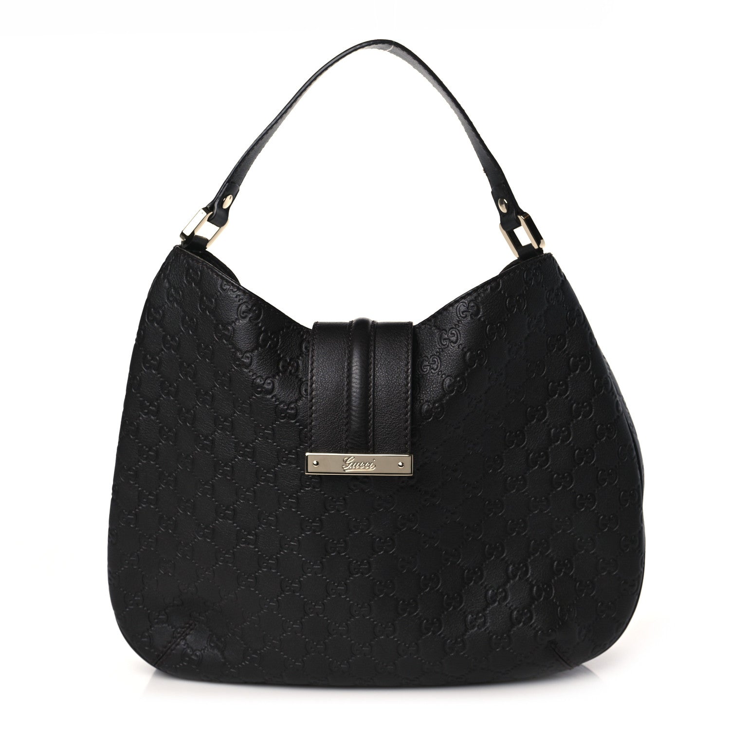 Gucci Guccissima Large New Ladies Web Hobo Black 1 of 9