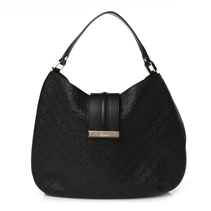 Gucci Guccissima Large New Ladies Web Hobo Black 1 of 9