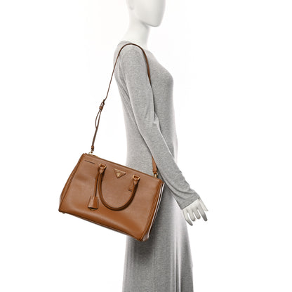 Prada Saffiano Lux Large Galleria Double Zip Tote Caramel 2 of 10