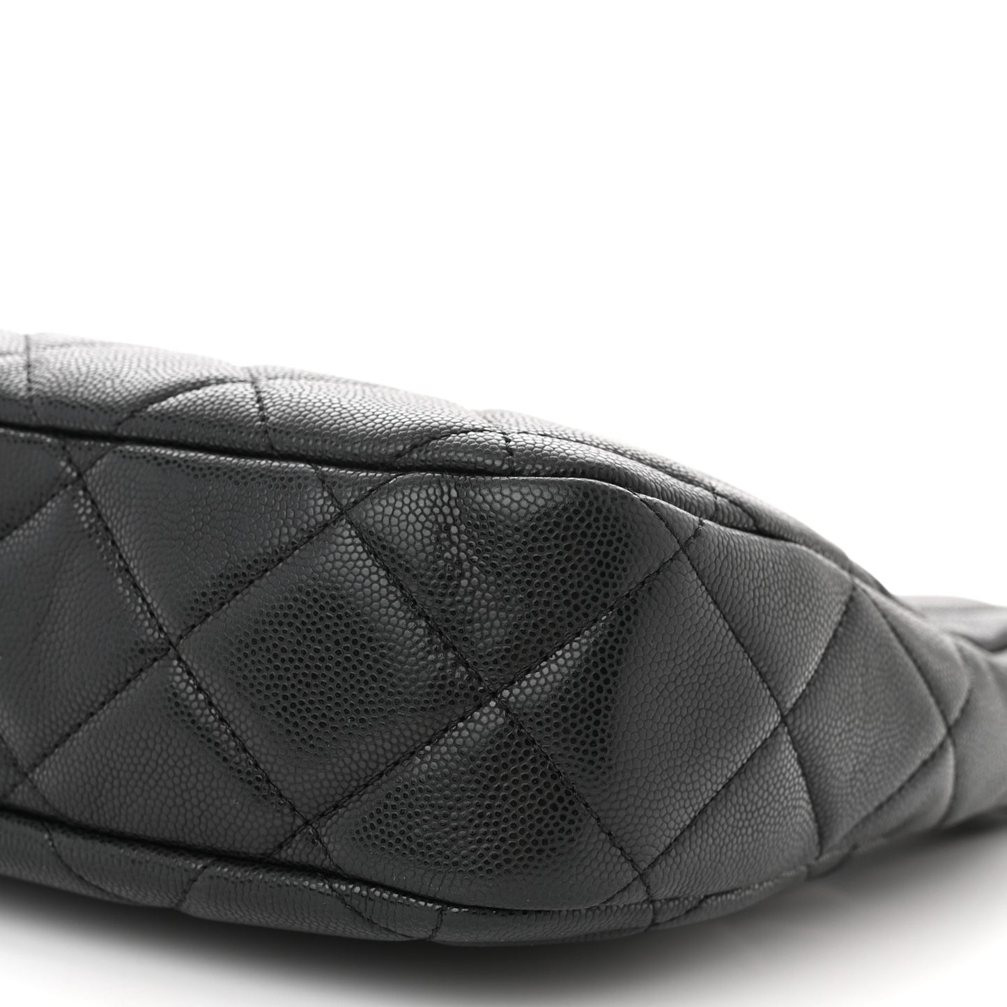 Caviar Quilted Twist Your Buttons Hobo Black