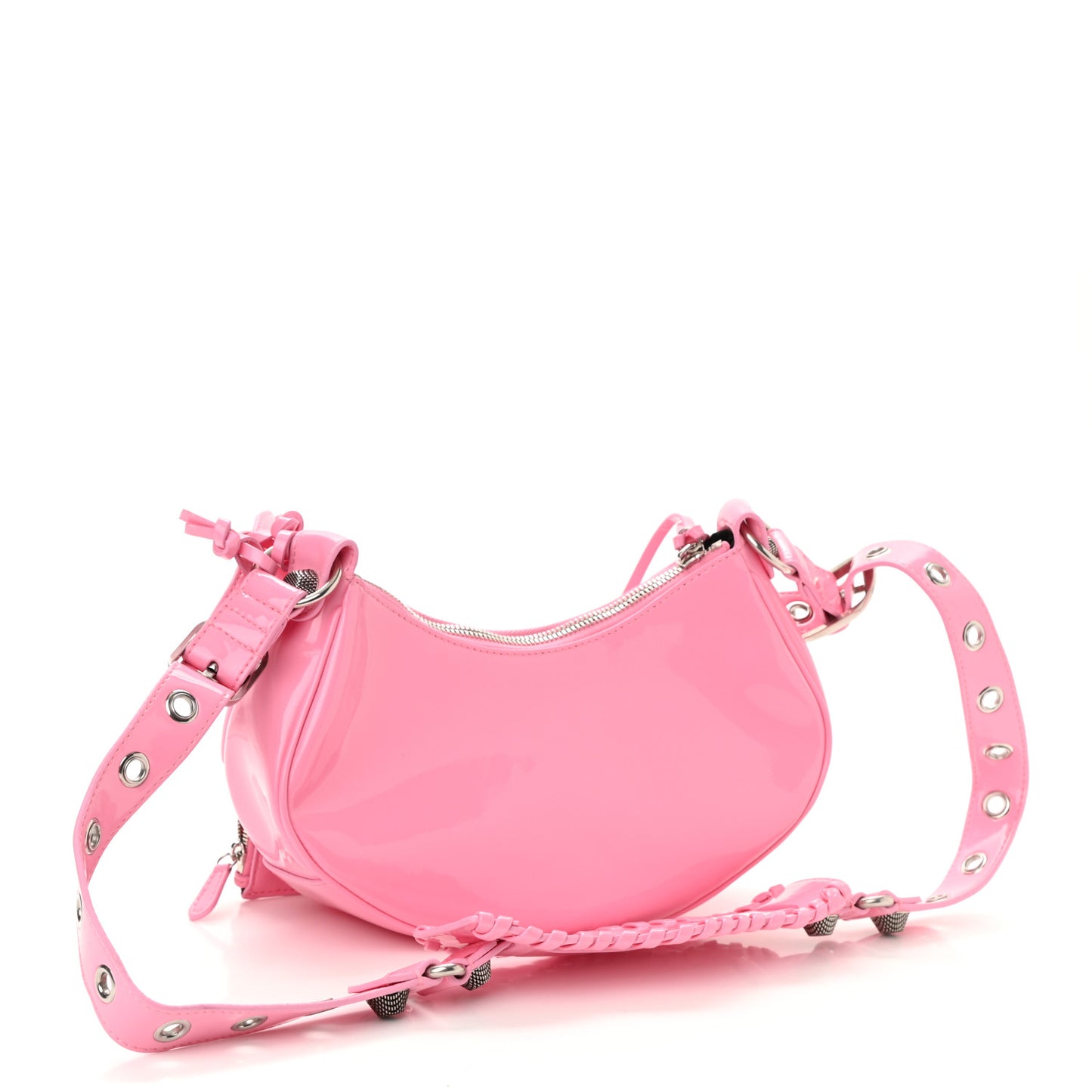 Patent Faux Leather Le Cagole Shoulder Bag XS Sweet Pink