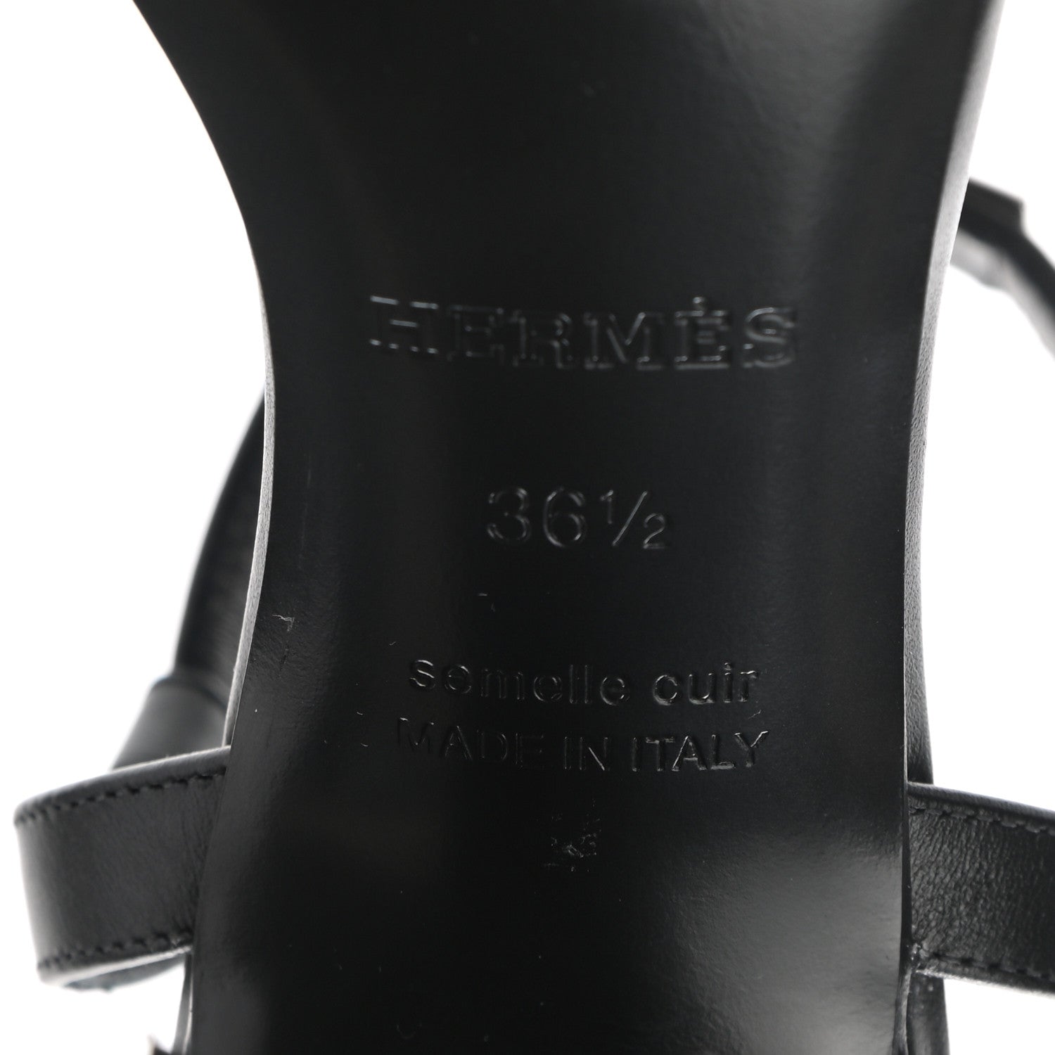 Hermes Calfskin Elancee 90 Sandals 36.5 Black 6 of 10