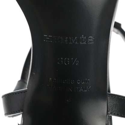 Hermes Calfskin Elancee 90 Sandals 36.5 Black 6 of 10