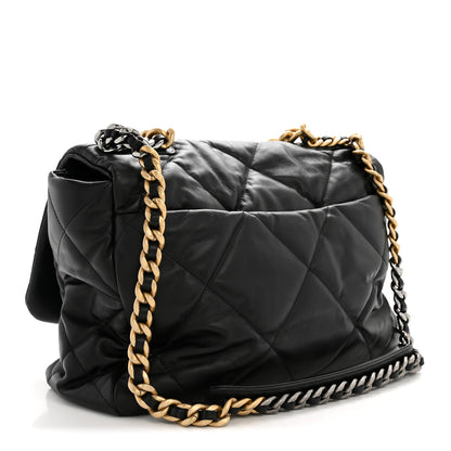 Chanel Goatskin Quilted Maxi Chanel 19 Flap Black 3 of 15