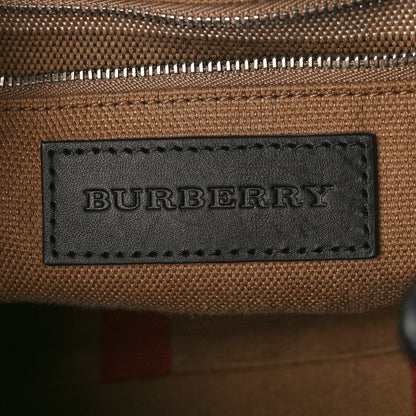 Burberry Grainy Calfskin House Check Small Maidstone Black 6 of 8
