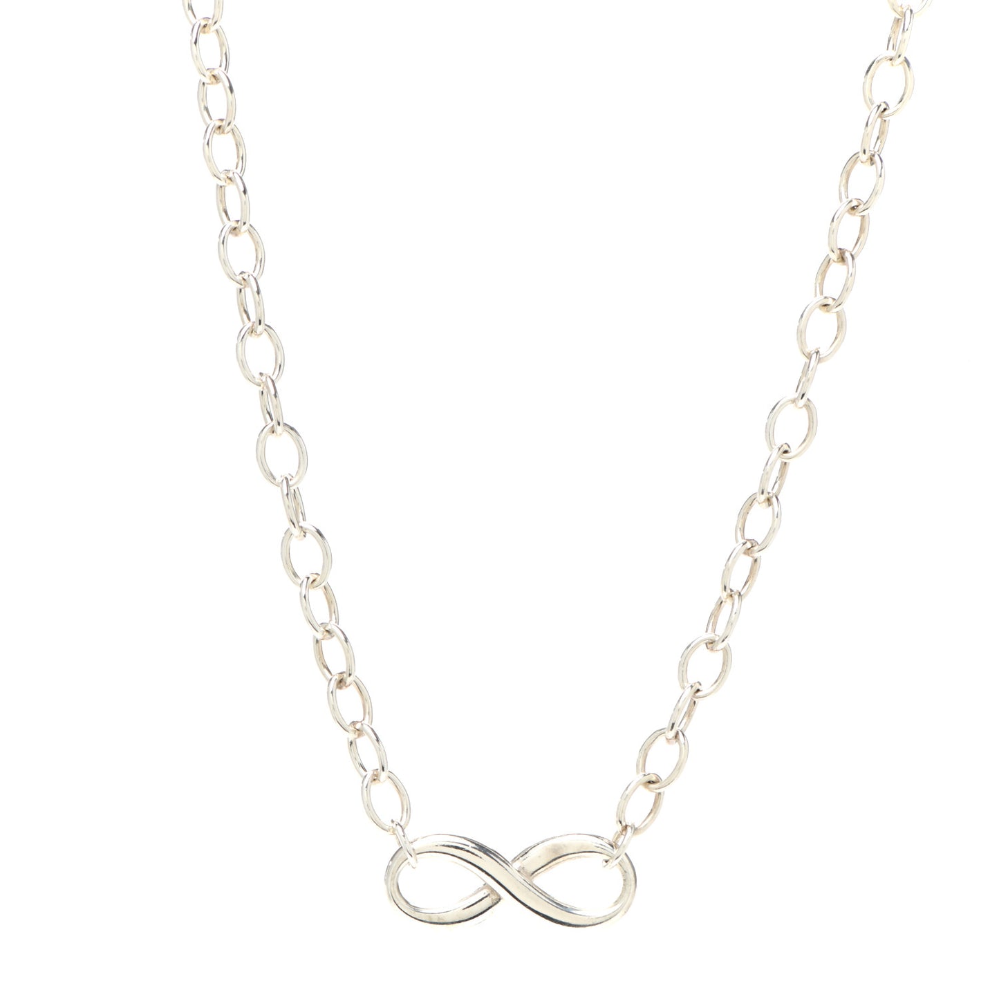 Sterling Silver Narrow Infinity Link Necklace