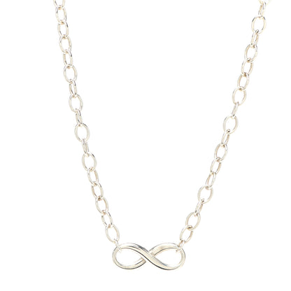 Tiffany Sterling Silver Narrow Infinity Link Necklace 1 of 5