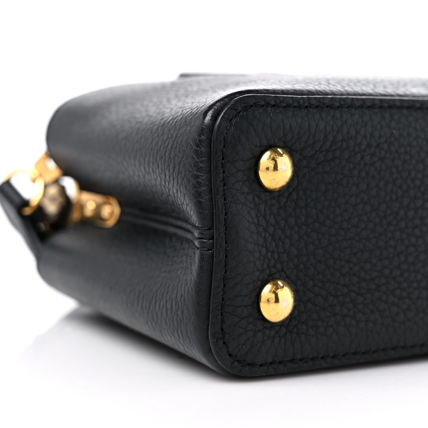 Taurillon Snakeskin Mini Capucines Black