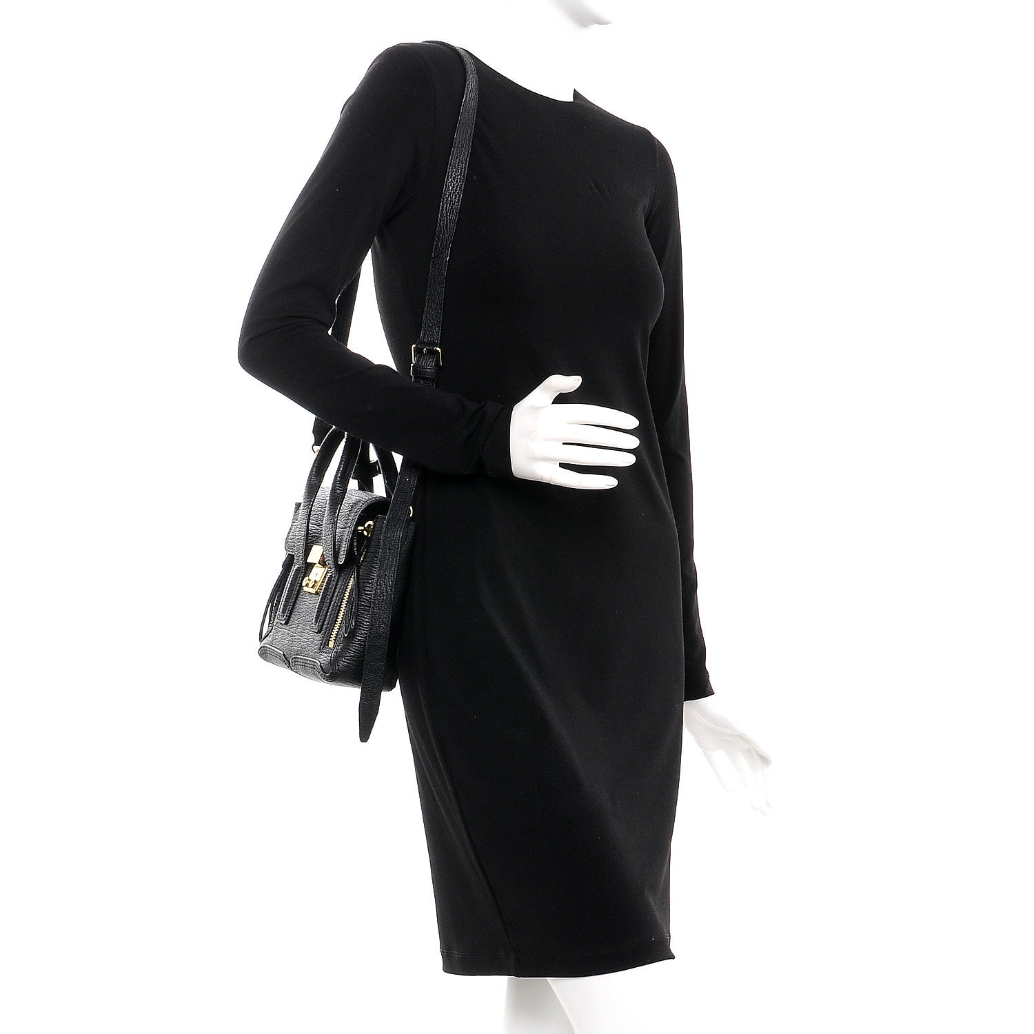 3.1 Phillip Lim 3.1 Textured Calfskin Mini Pashli Satchel Black 2 of 7