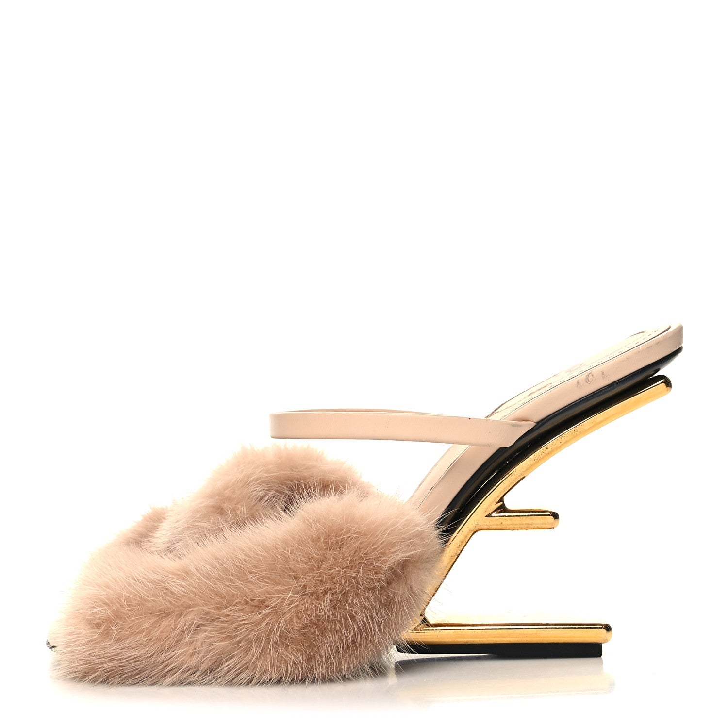Fendi Mink Vitello Fendi First 95mm Slide Sandals 37 Pink 1 of 10