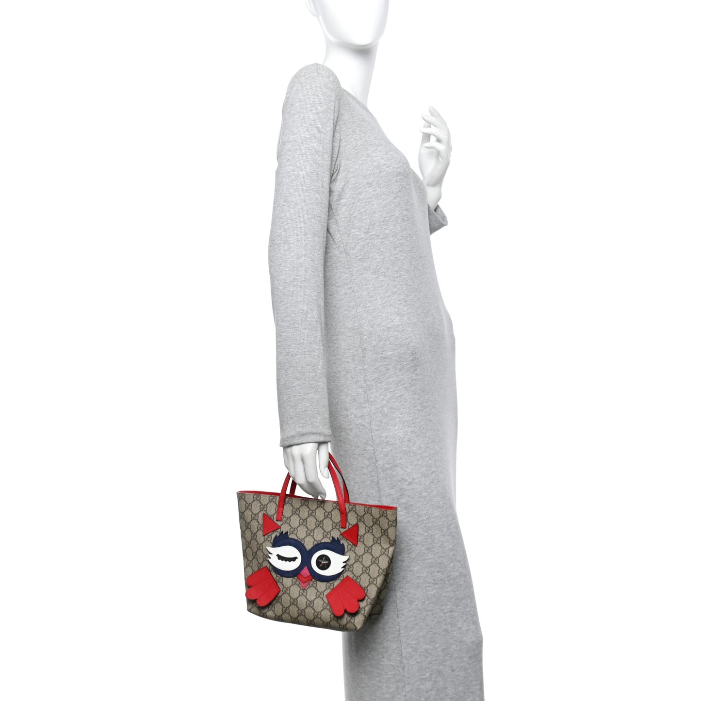 GG Supreme Monogram Kids Owl Tote
