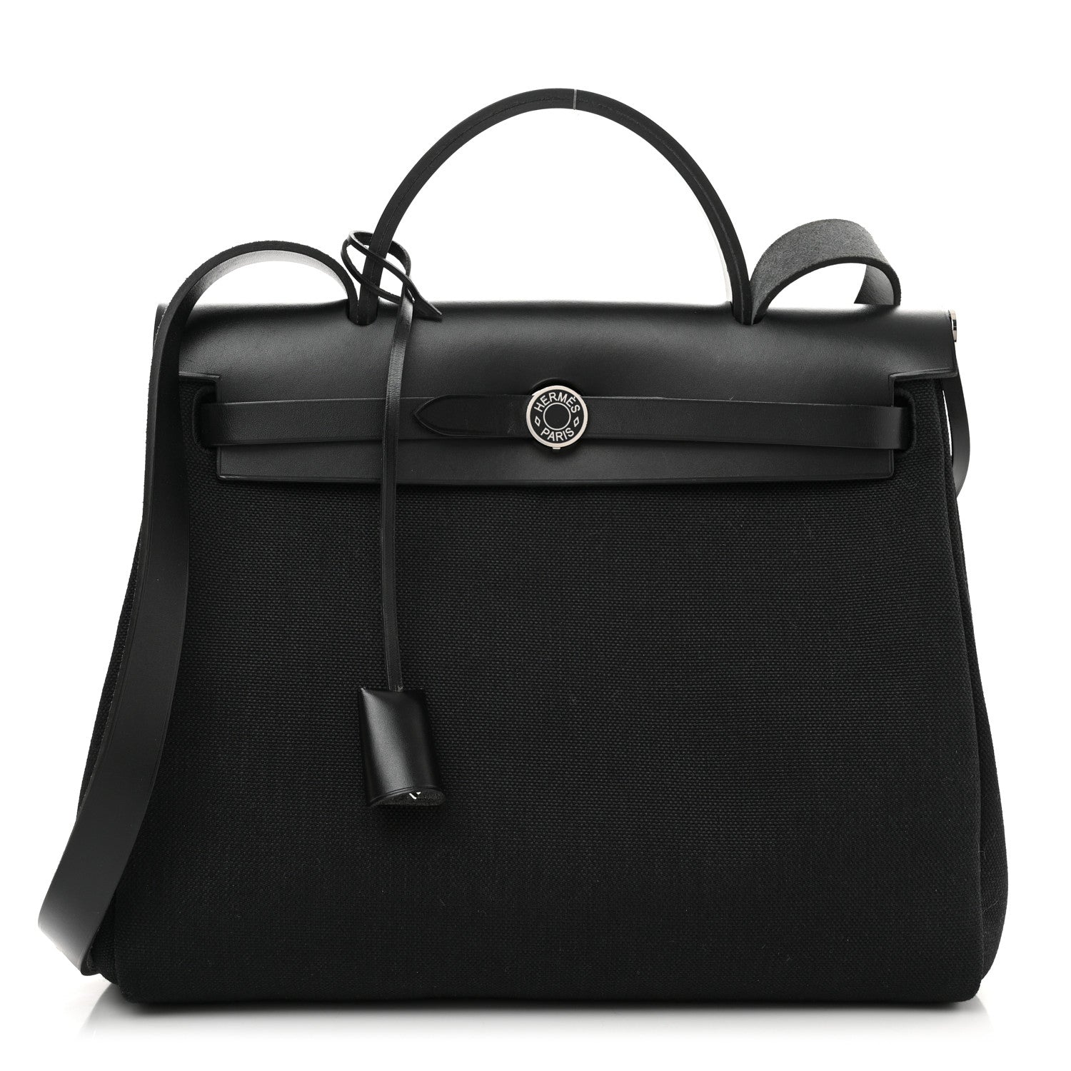 Hermes Military Toile Vache Hunter Herbag Zip PM 31 Black 3 of 11
