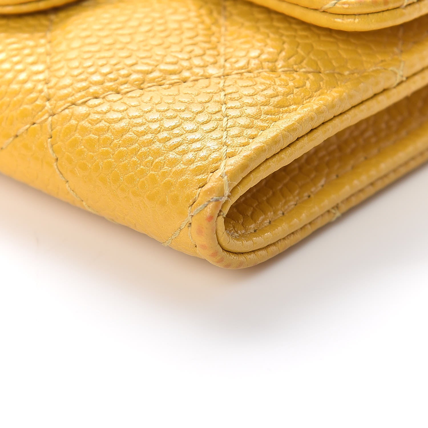 Chanel Caviar Quilted Flap Card Holder Yellow 6 of 11