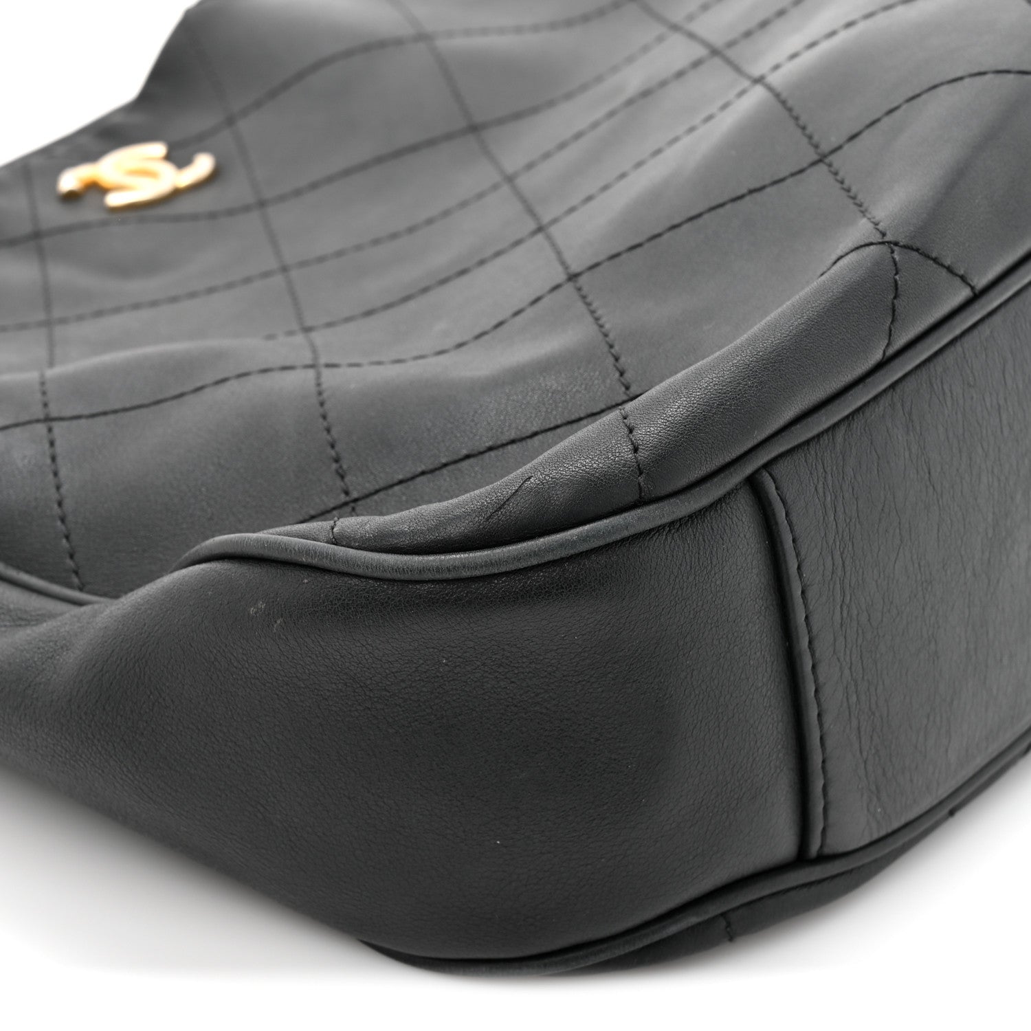 Chanel Calfskin Stitched Hobo Black 9 of 13