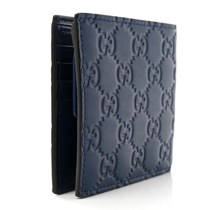 Gucci X MLB Guccissima Signature NY Yankees Embroidered Bi-Fold Wallet Royale Ivory 3 of 6