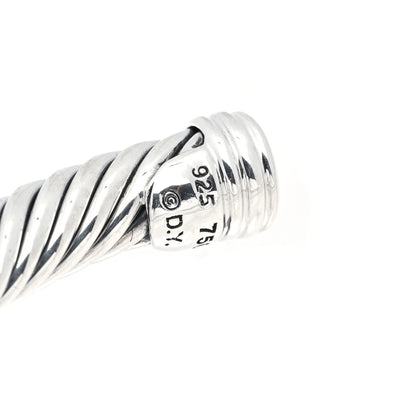 David Yurman Sterling Silver 18K White Gold Diamond 5mm Cable Classics Double Station Bracelet 4 of 4