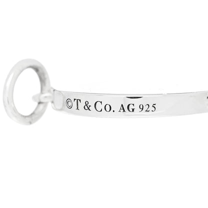 Tiffany Sterling Silver Enamel Heart Key Pendant Blue 4 of 5