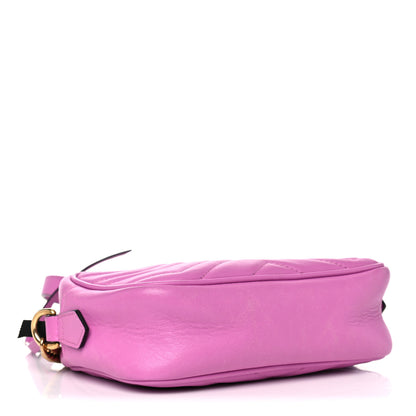 Gucci Calfskin Matelasse Mini GG Marmont Chain Shoulder Bag Candy Mousse 4 of 19