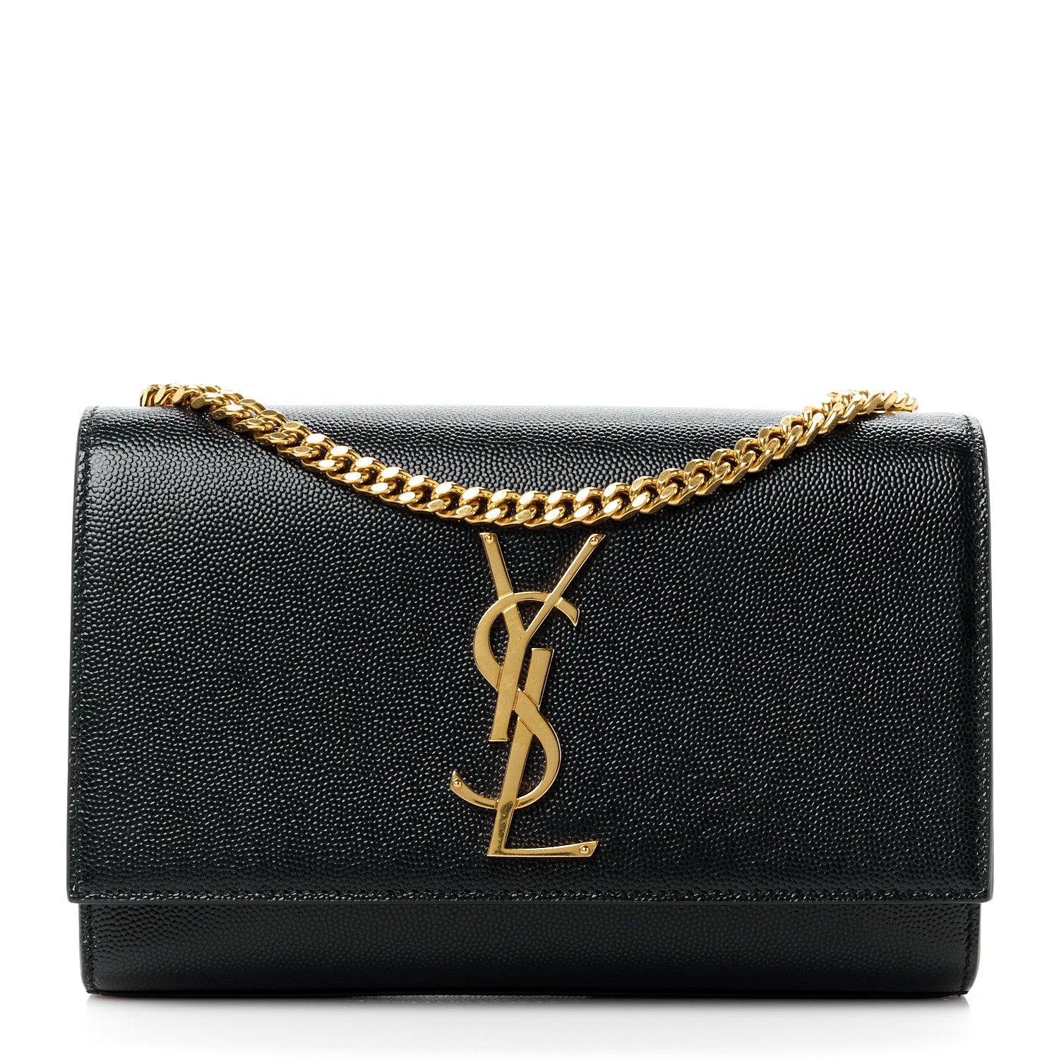 Saint Laurent Grain De Poudre Small Monogram Kate Satchel Black 1 of 12