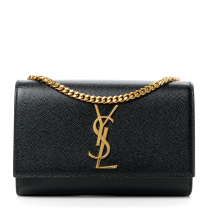 Saint Laurent Grain De Poudre Small Monogram Kate Satchel Black 1 of 12