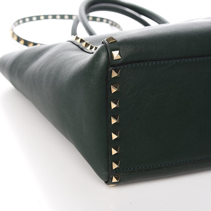 Valentino Garavani Vitello Rockstud Double Handle Tote Green 11 of 15