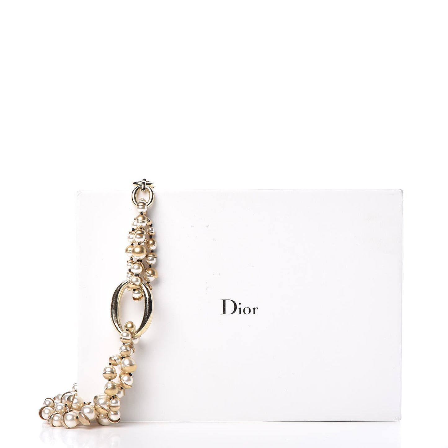 Pearl Mise en Dior Multi Strand Necklace Gold