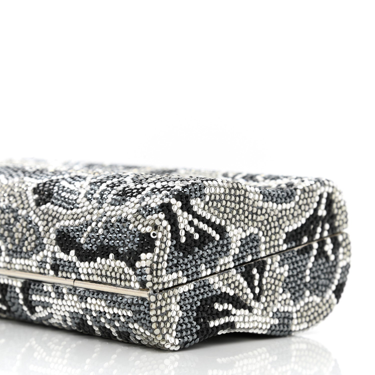 Judith Leiber Swarovski Crystal Minaudiere Clutch Silver Multicolor 12 of 12