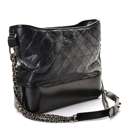 Chanel Aged Calfskin Quilted Large Gabrielle Hobo Black 2 of 8