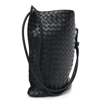 Bottega Veneta Nappa Intrecciato Medium Knot Bucket Bag Navy Blue 3 of 10