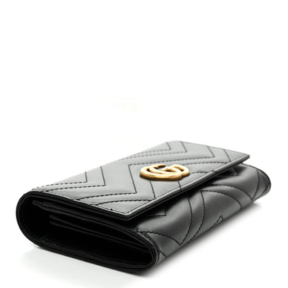 Gucci Calfskin Matelasse GG Marmont Continental Wallet Black 4 of 9