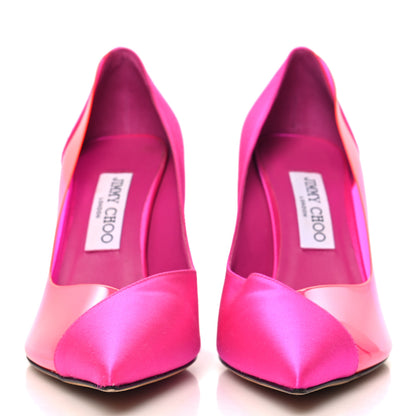 Jimmy Choo Satin PVC Cass Pumps 38.5 Fuchsia 3 of 8