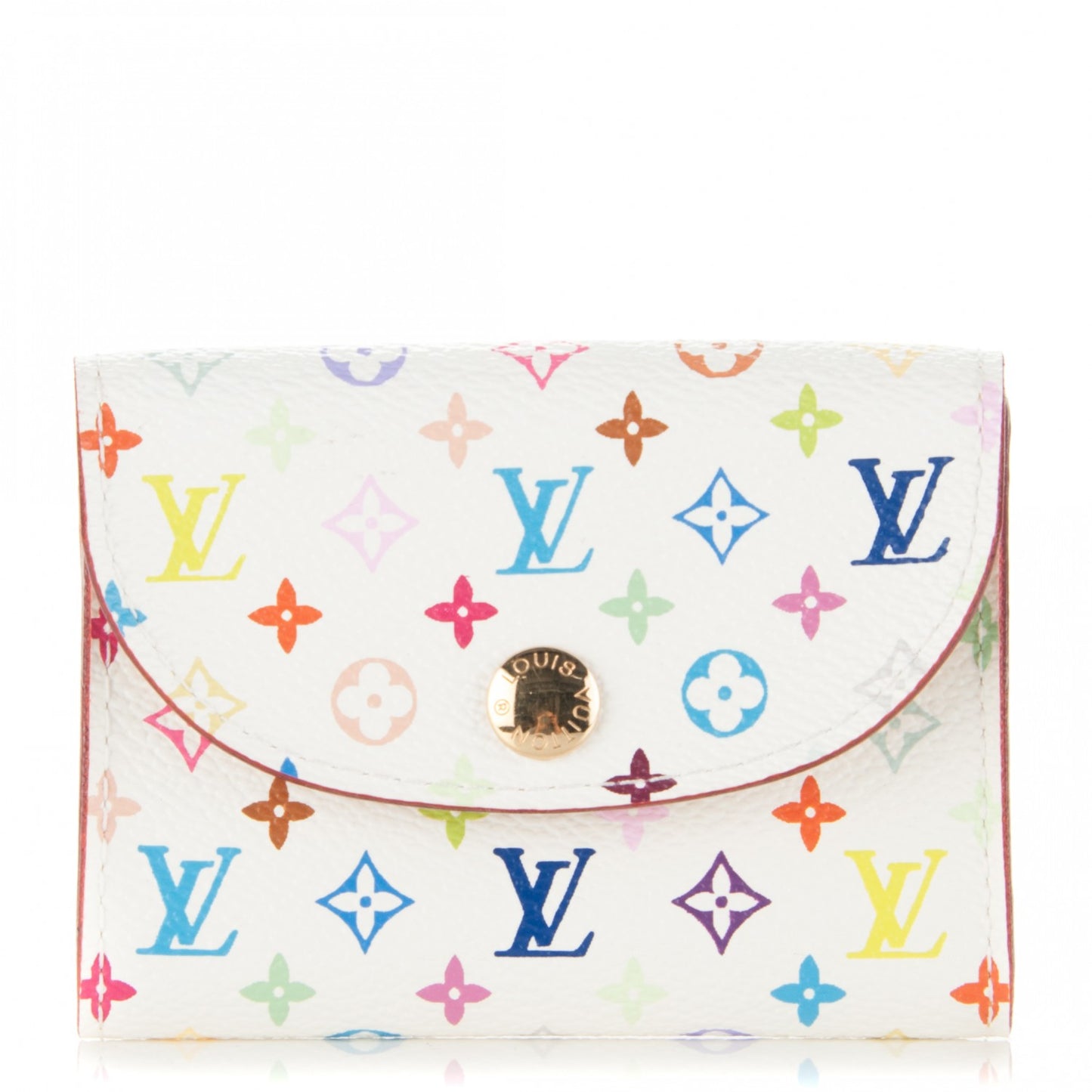 Monogram Multicolor Business Card Holder White
