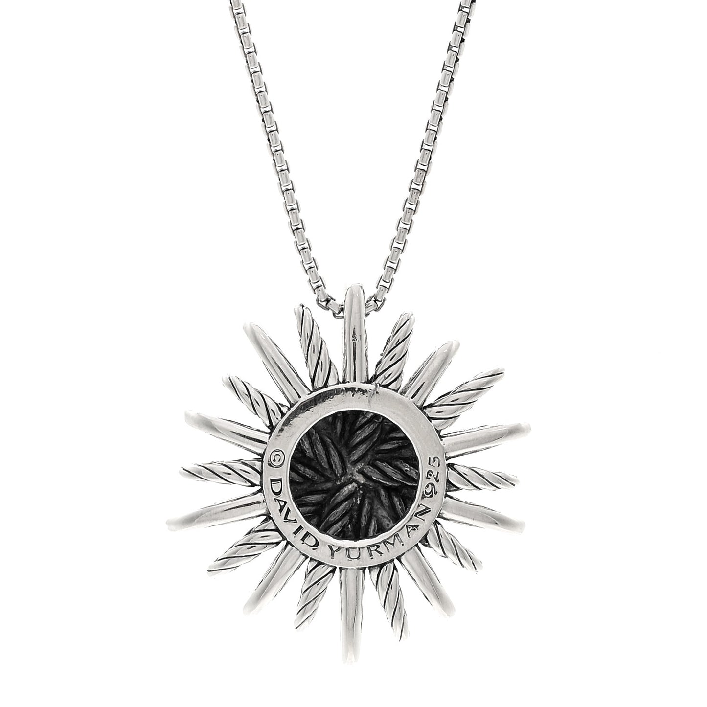 Sterling Silver Diamond Medium Starburst Pendant Necklace
