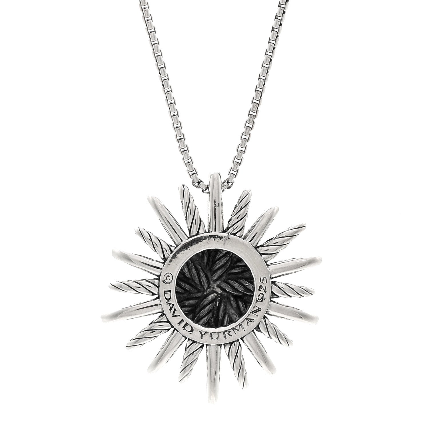 David Yurman Sterling Silver Diamond Medium Starburst Pendant Necklace 4 of 5
