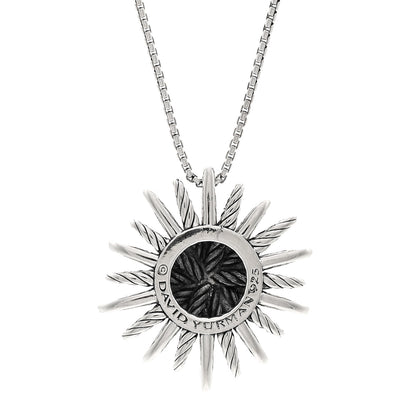 David Yurman Sterling Silver Diamond Medium Starburst Pendant Necklace 4 of 5