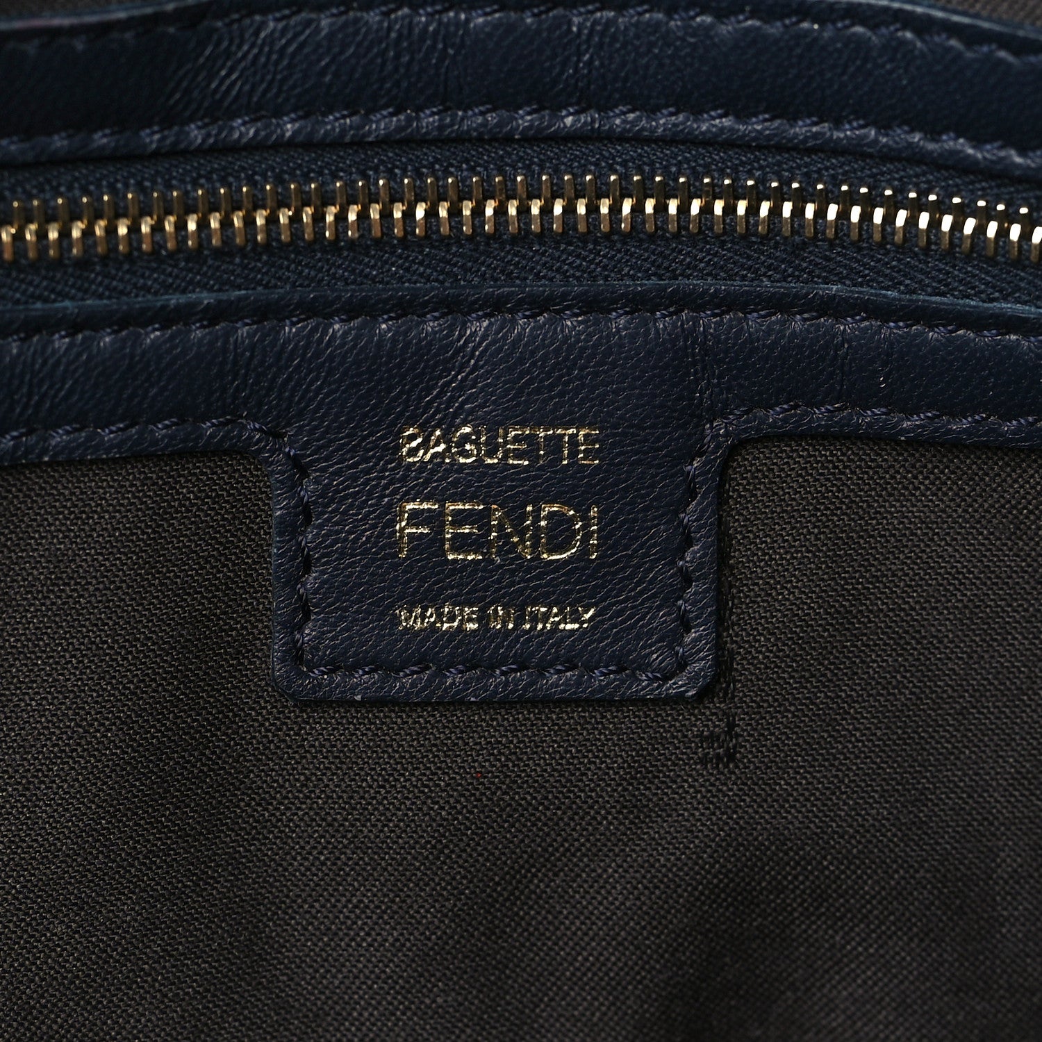 Fendi Nappa FF 1974 Embossed Baguette Midnight 6 of 8